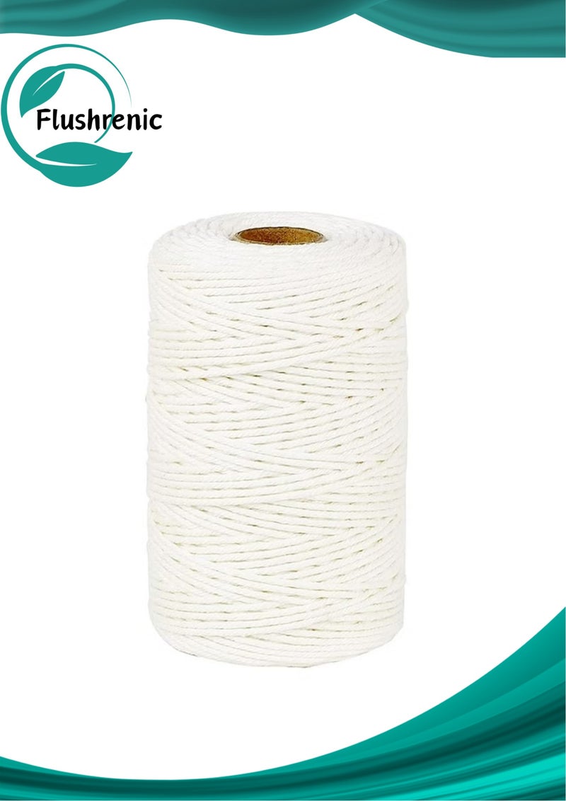 فلوشرينيك خيوط طبخ 656 قدم خيوط خيوط قطنية 2 مم, خيوط قطنية قوية وآمنة للطعام, لربط خيوط تغليف هدايا اللحوم حرفة تغليف نباتات الحديقة اليدوية لفنون التعبئة والتغليف ديكور المنزل - Image 1